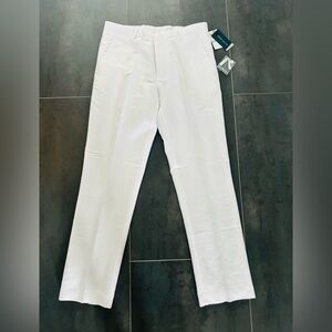 NEW Perry Ellis White Dress Pants with Flat Front Design